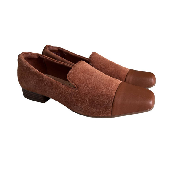 Clarks Shoes - Clarks Shoes Womens Size 10M Tilmont Step Brown Suede Loafer Dress Flats